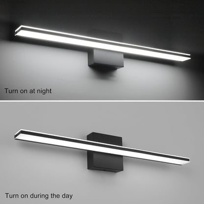 Black Vanity Light Fixture 24 Inch Bathroom Lamps over Mirror 14W Modern Bath Vanity Sconces Matte Black LED Lights for Bathroom Bedroom Wall Lighting 6000K Restroom Lighting