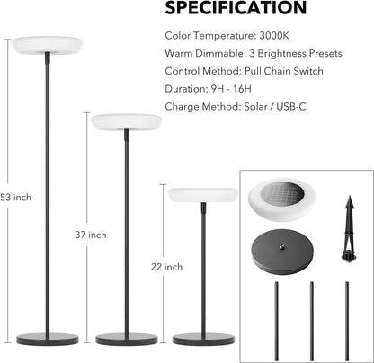 Solar Powered Outdoor Floor Lamp