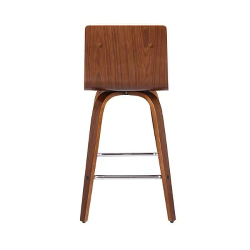 Open Box - 26" Vienna Faux Leather Counter Height Barstool Walnut/Cream - Armen Living