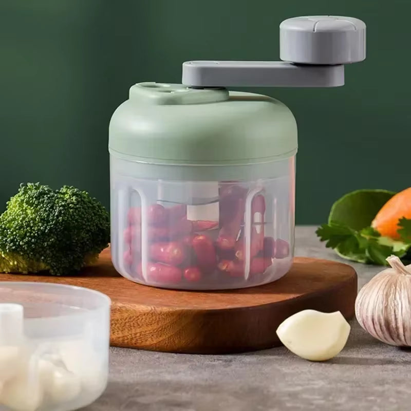 Multifunctional Vegetable Chopper Small Food Processor Manual Hand-Cranked Food Chopper Mincer Tool Garlic Kitchen Gadgets